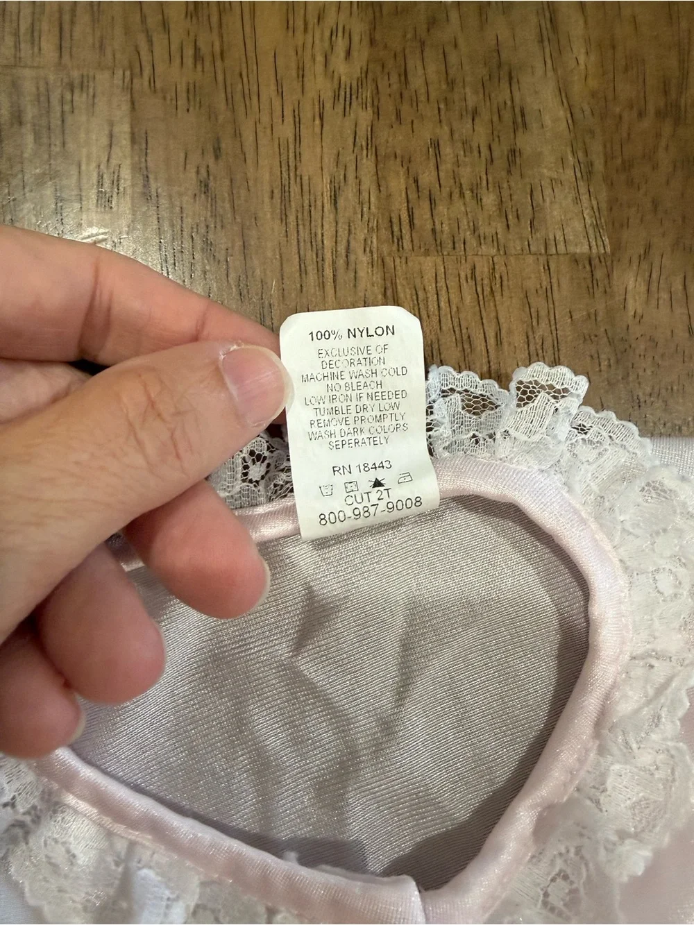 Laura Dare Girls 2T Blush Pink Peignoir Robe Lace Ruffle Made USA Sleepwear VTG